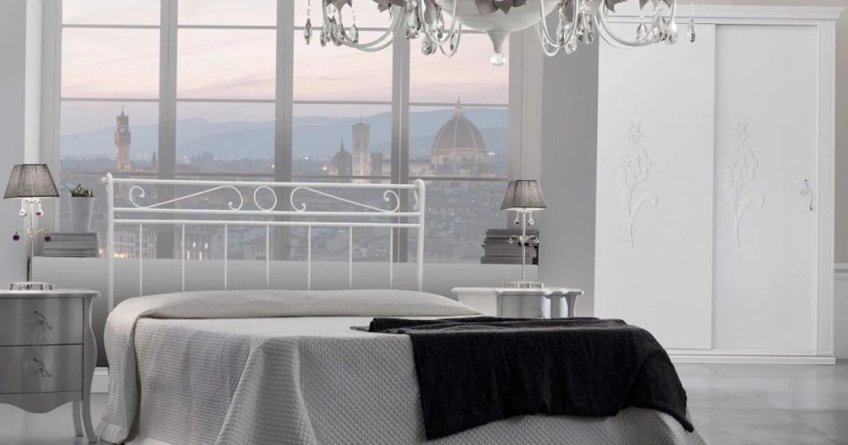 Letto Matrimoniale con Testata e Giroletto in Ferro Made in Italy - Incolla