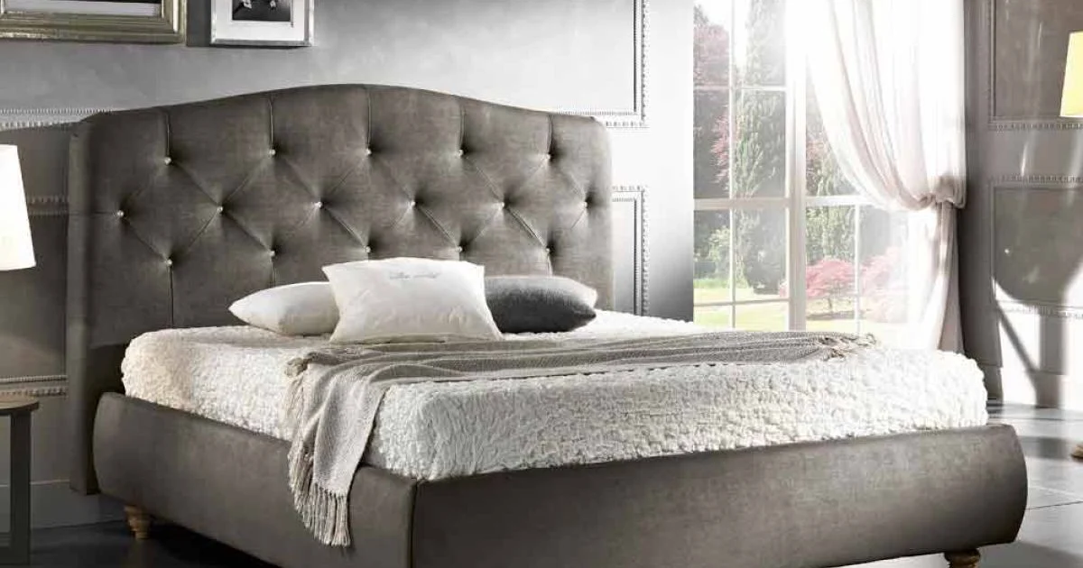 Letto matrimoniale imbottito con box contenitore 160x190/200cm Leone