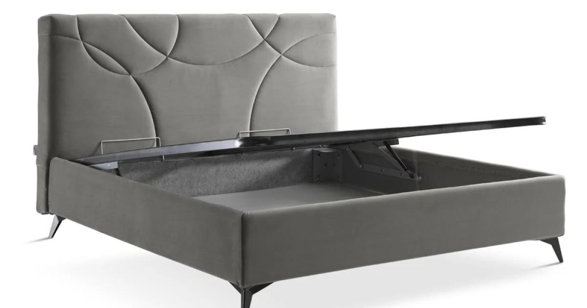 Letto Matrimoniale Imbottito con Box Contenitore Made in Italy - Girasole