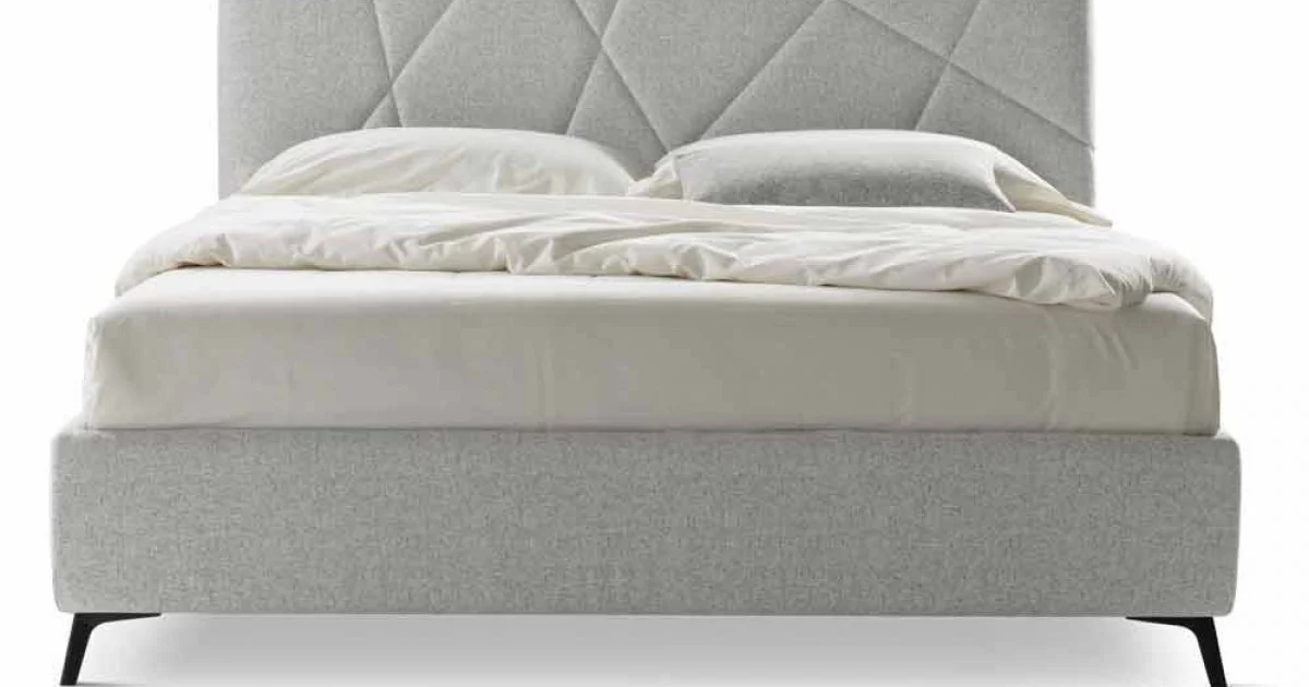 Letto Matrimoniale Imbottito con Contenitore Tessuto Made in Italy – Ciottolino