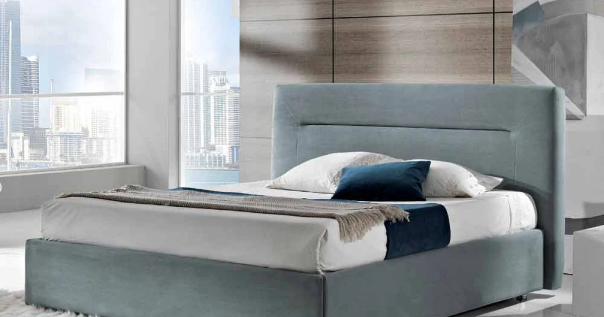 Letto matrimoniale imbottito moderno con box alzante 160x190/200cm Sun