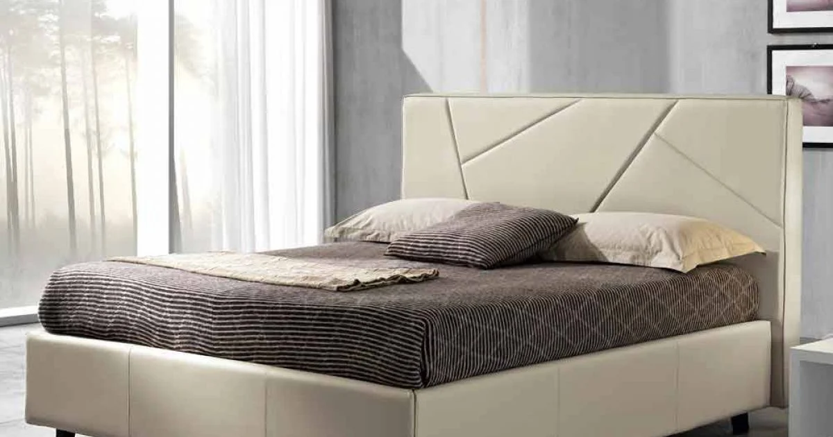 Letto matrimoniale in ecopelle con box alzante 160x190/200 cm Mia