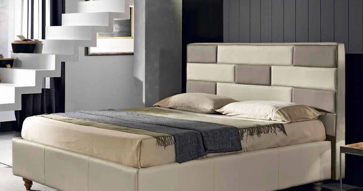 Letto matrimoniale in ecopelle con box contenitore 160x190/200 cm Gin