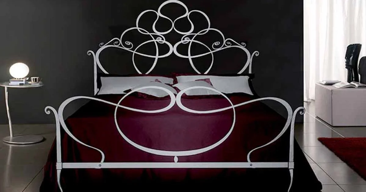 Letto Matrimoniale in Ferro Battuto Malva