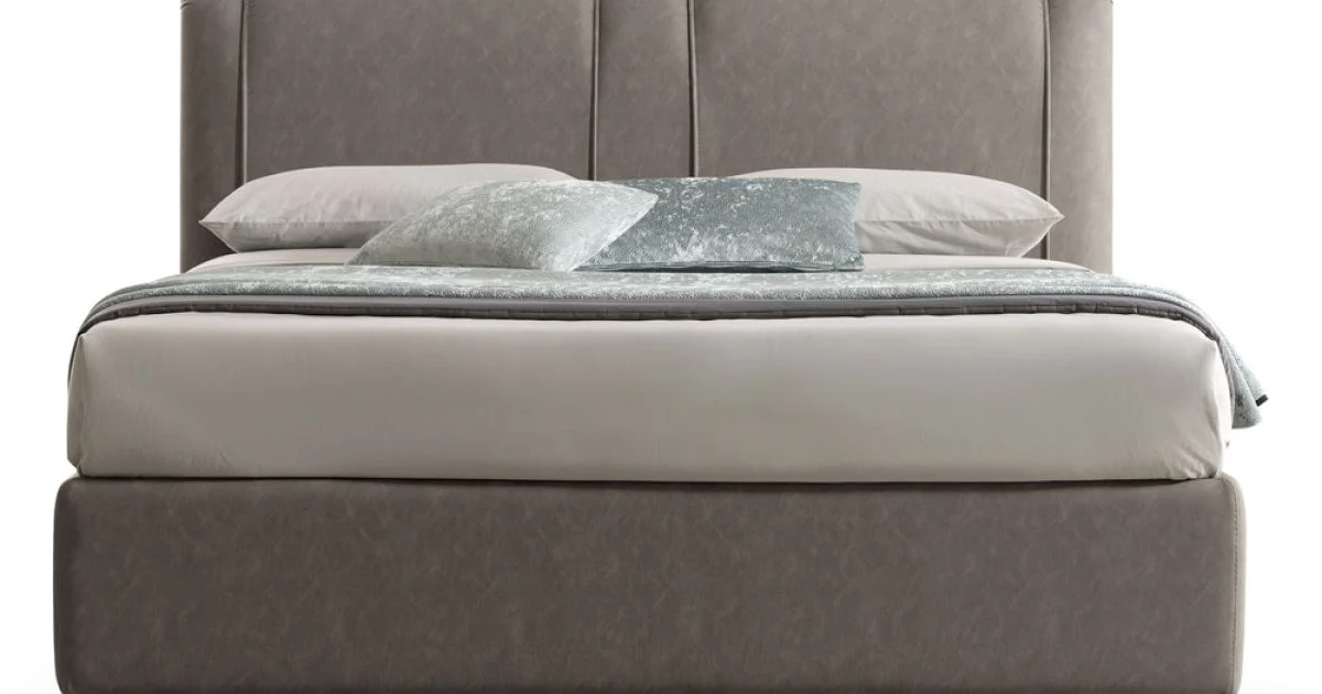 Letto Matrimoniale Moderno con Box in Pelle Ignifuga - Ania