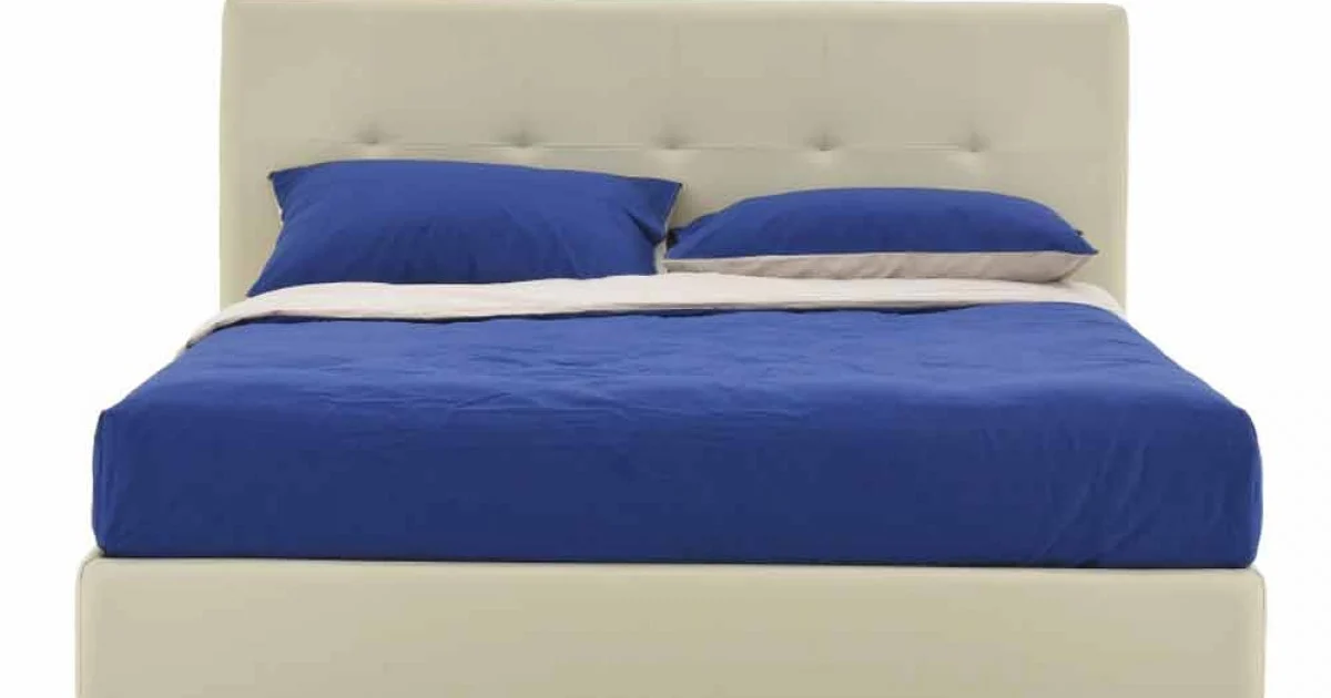 Letto Matrimoniale Imbottito e Rivestito in Similpelle Made in Italy - Patos