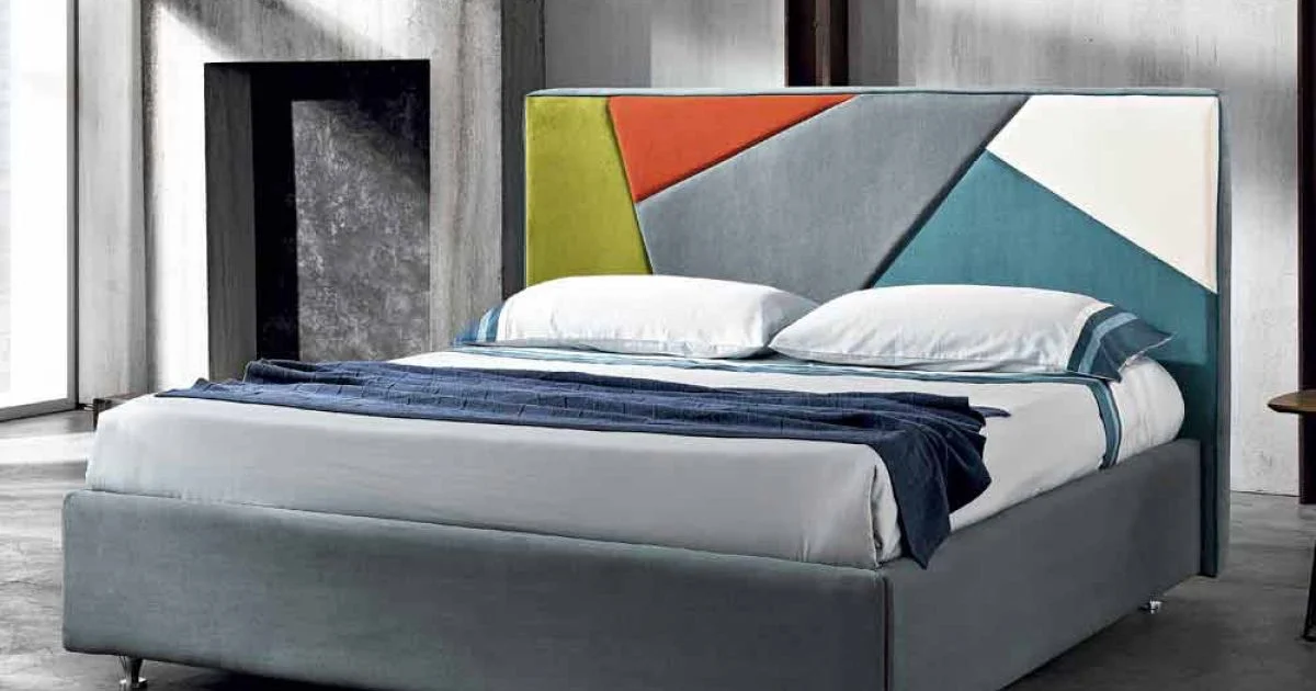Letto matrimoniale imbottito con box alzante 160x190/200cm Mia