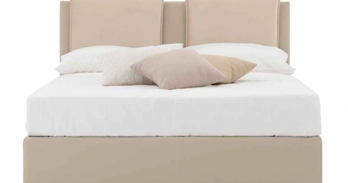 Letto Matrimoniale Moderno in Similpelle e Tessuto Made in Italy - Zeldo