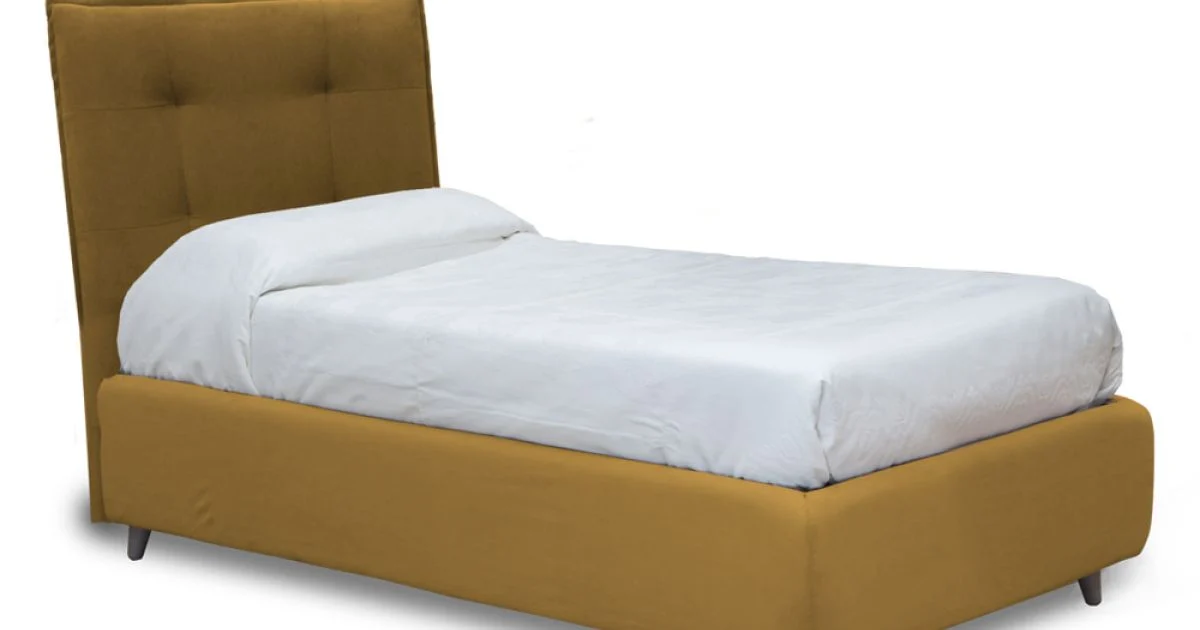 Letto Singolo Imbottito con Contenitore Opzionale Made in Italy - Akira