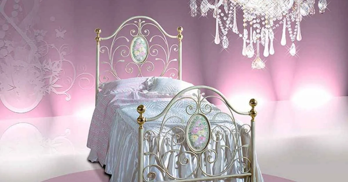 Letto Singolo in Ferro Battuto Turchese