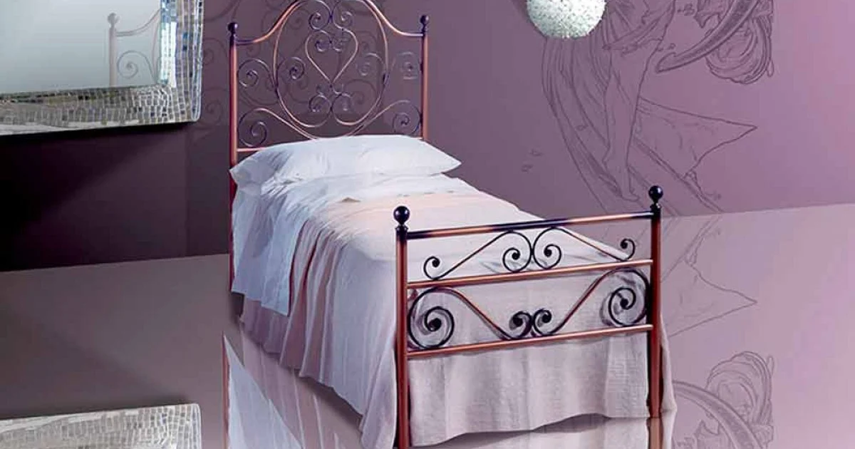 Letto Singolo in Ferro Battuto Zircone