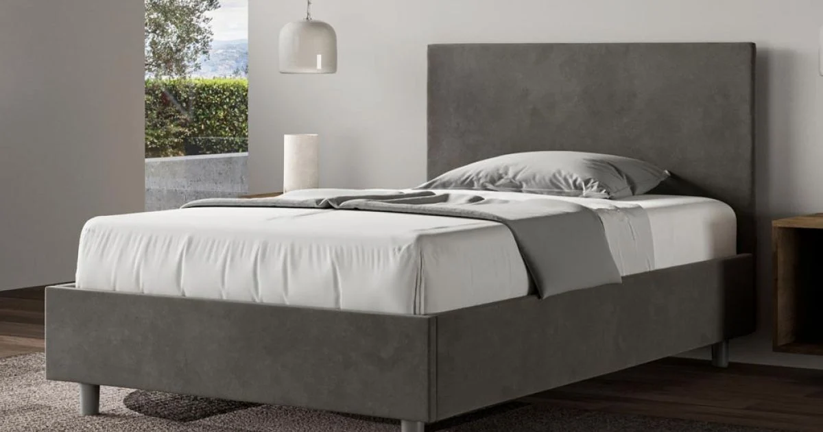 Letto Una Piazza e Mezzo 120x200 cm con Testata in Microfibra Made in Italy - Pallone
