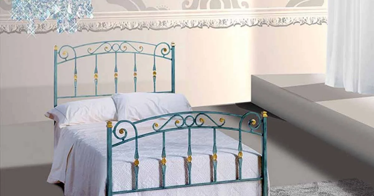Letto Una Piazza e Mezzo in Ferro Battuto Diamante