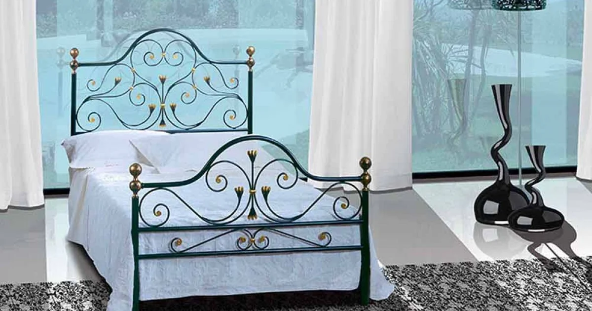 Letto Una Piazza e Mezzo in Ferro Battuto Fenice
