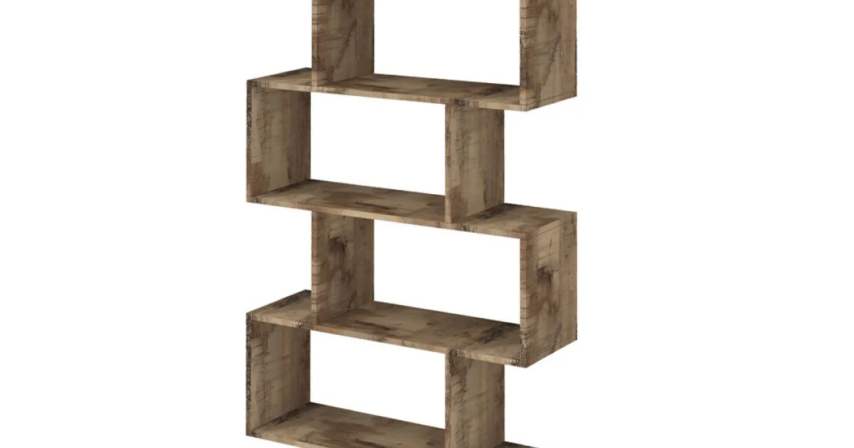 Libreria a Parete Design Verticale Salotto in Legno 3 Finiture - Minetta