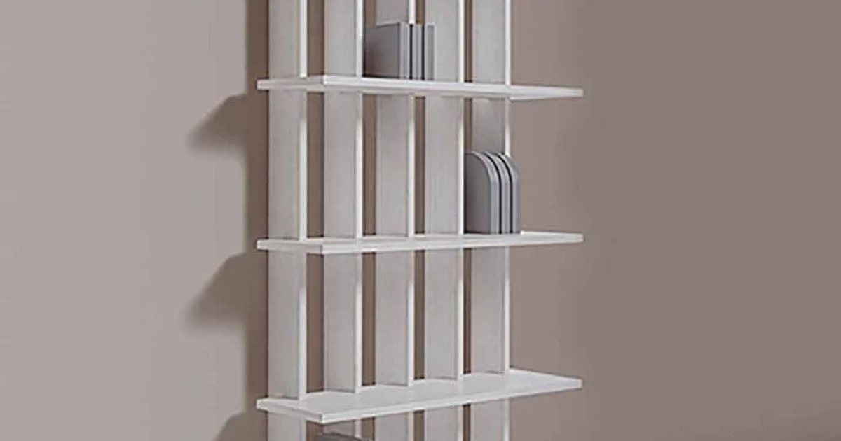 Libreria a Parete Shabby Chic in Legno Frassino di Design Moderno - Babele