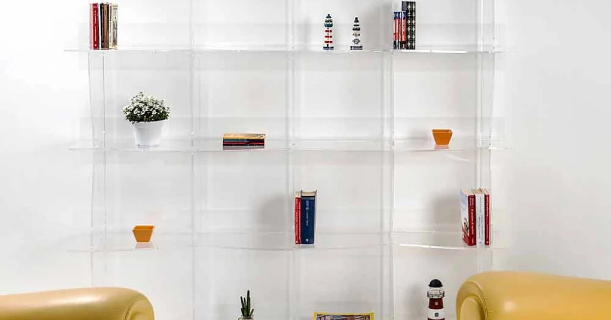 Libreria autoportante/a muro design moderno Pam trasparente