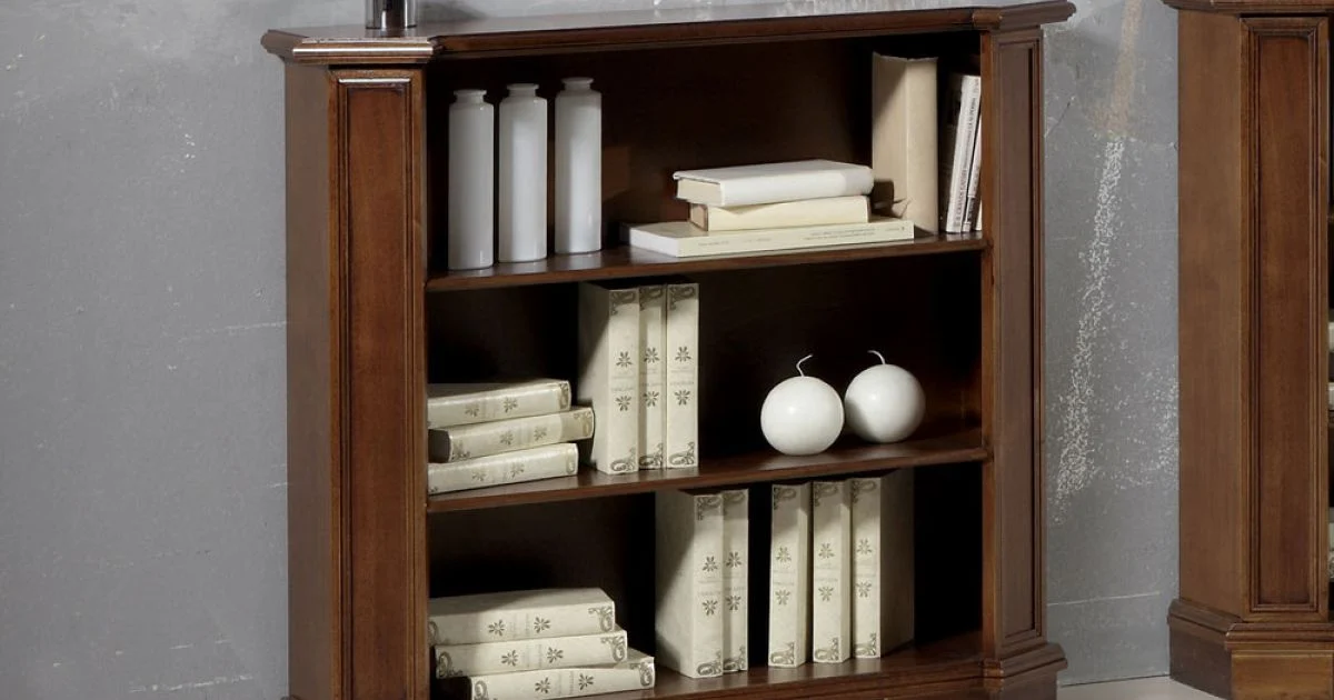 Libreria con 3 Vani a Giorno in Legno Impiallacciato Made in Italy - Epona