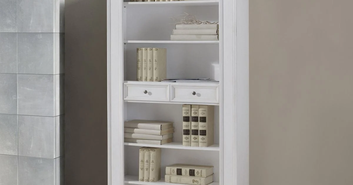 Libreria con 6 Vani a Giorno e 2 Cassetti Made in Italy - Flora