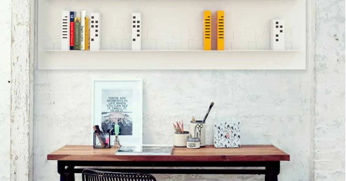 Libreria design da parete Skyline 186x86 Mabele,fatta artigianalmente in metallo