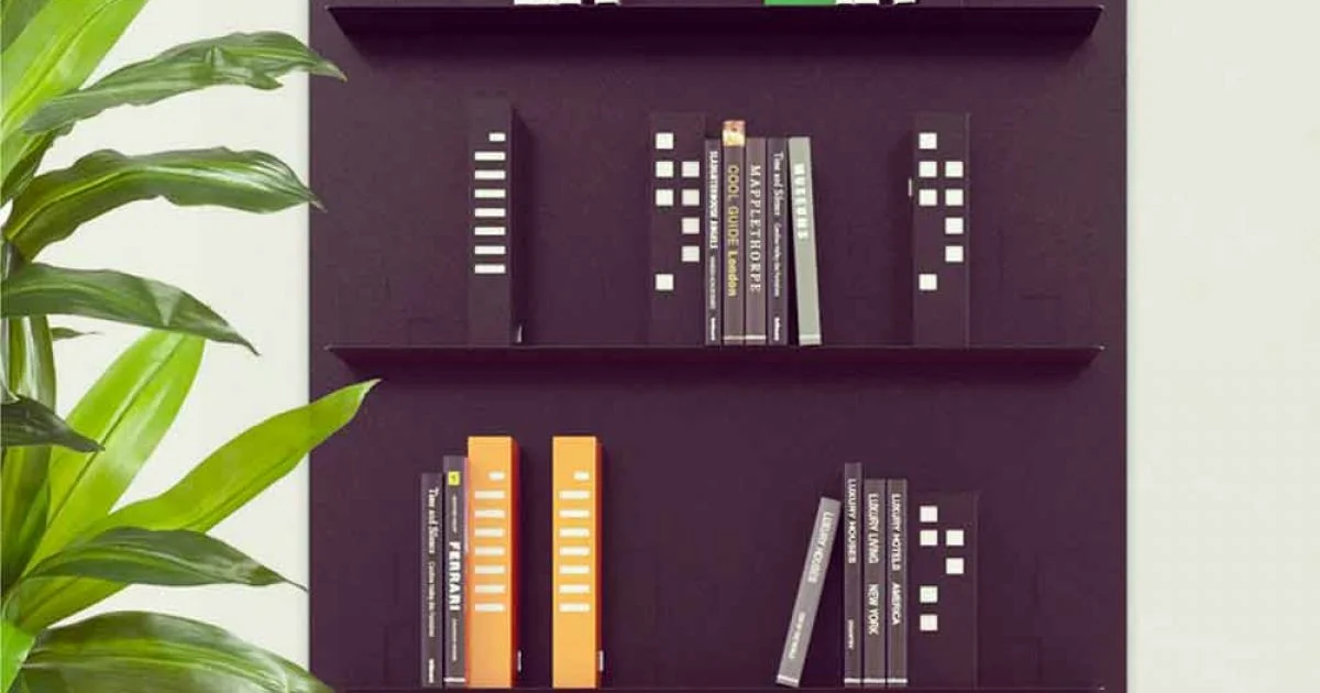 Libreria da parete design moderno Skyline 90x110 Mabele, design italiano