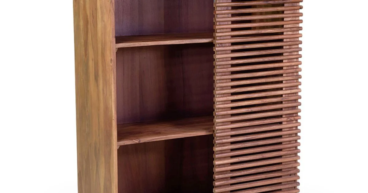 Libreria da Soggiorno Realizzata in Legno di Acacia - Vortice