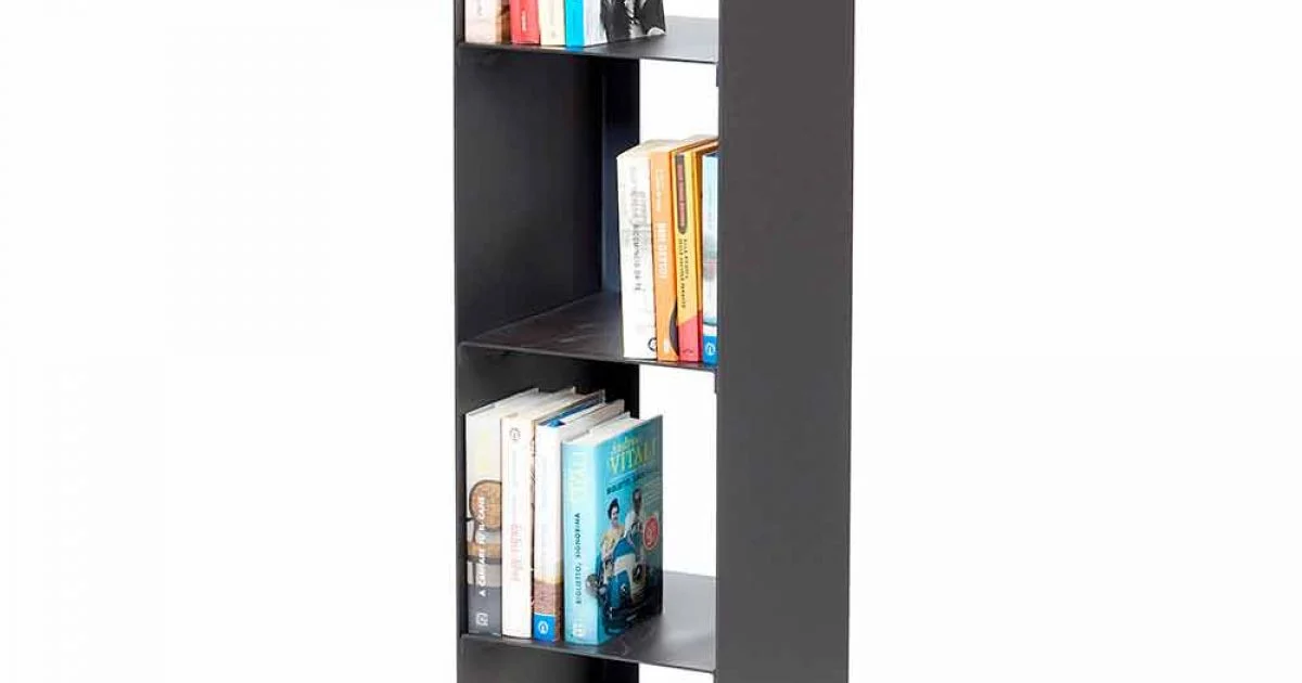 Libreria a Terra Moderna in Ferro Nero,Rosso,Bianco,Grigio Made in Italy – Cauro