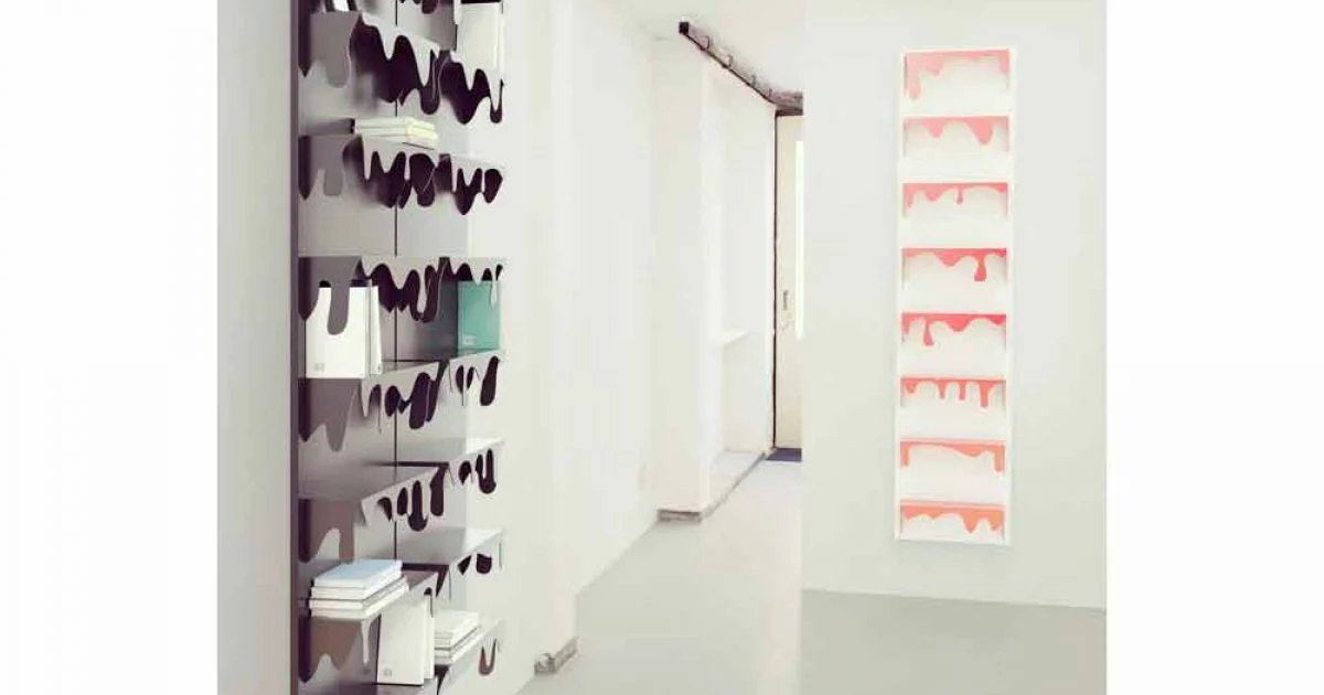 Libreria da muro design Kolata 50x127 (8 Ripiani) Mabele, artigianato torinese
