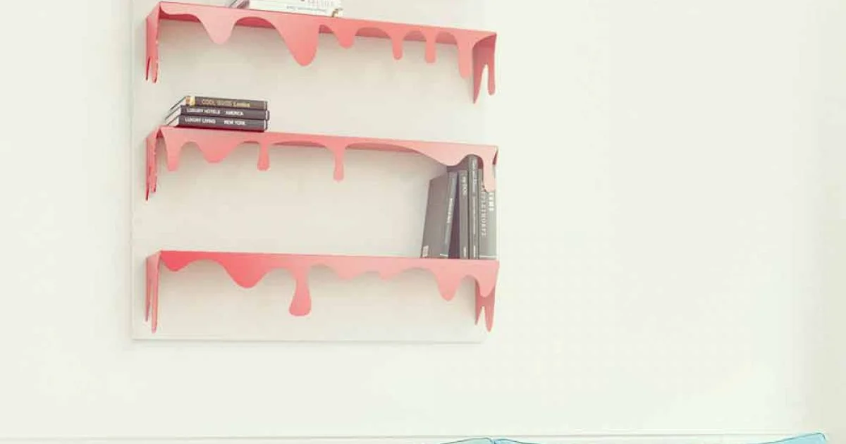 Libreria design da parete Kolata 90x110 (4 Ripiani) Mabele, prodotto artigianale