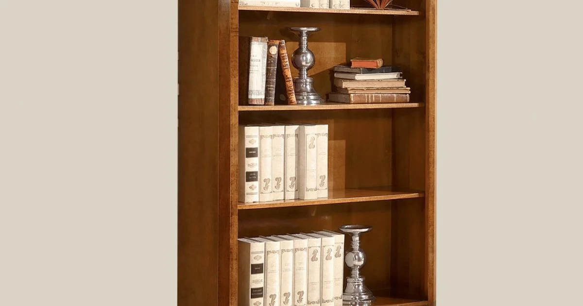 Libreria in Legno Noce Stile Classico con Cassetto Made in Italy - Ronald