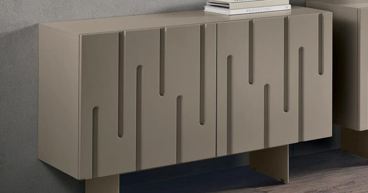 Madia con 2 Ante con Apertura Push Pull in MDF Made in Italy - Fabrizia
