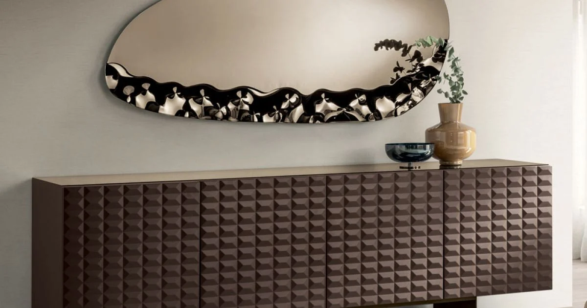 Madia con 4 Ante in MDF Rivestito in PVC Laccato Made in Italy - Dorotea