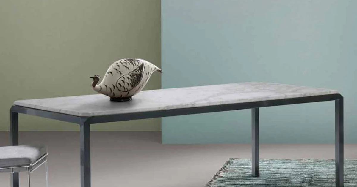 Tavolo di design in marmo bianco Bebop made in Italy