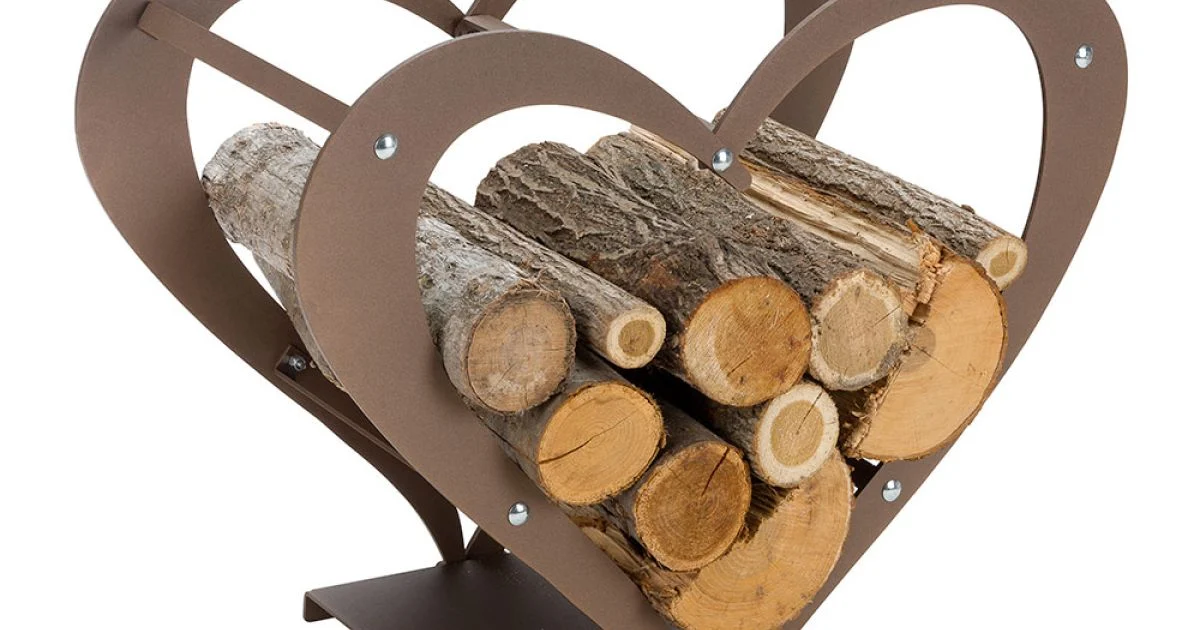 Portalegna di Design da Interno in Acciaio Marrone Made in Italy - Affetto