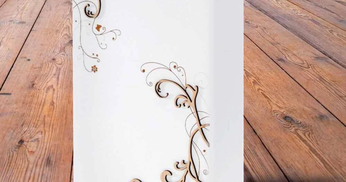 Portaombrelli Moderno Elegante in Legno Scuro o Bianco con Decori - Poesia