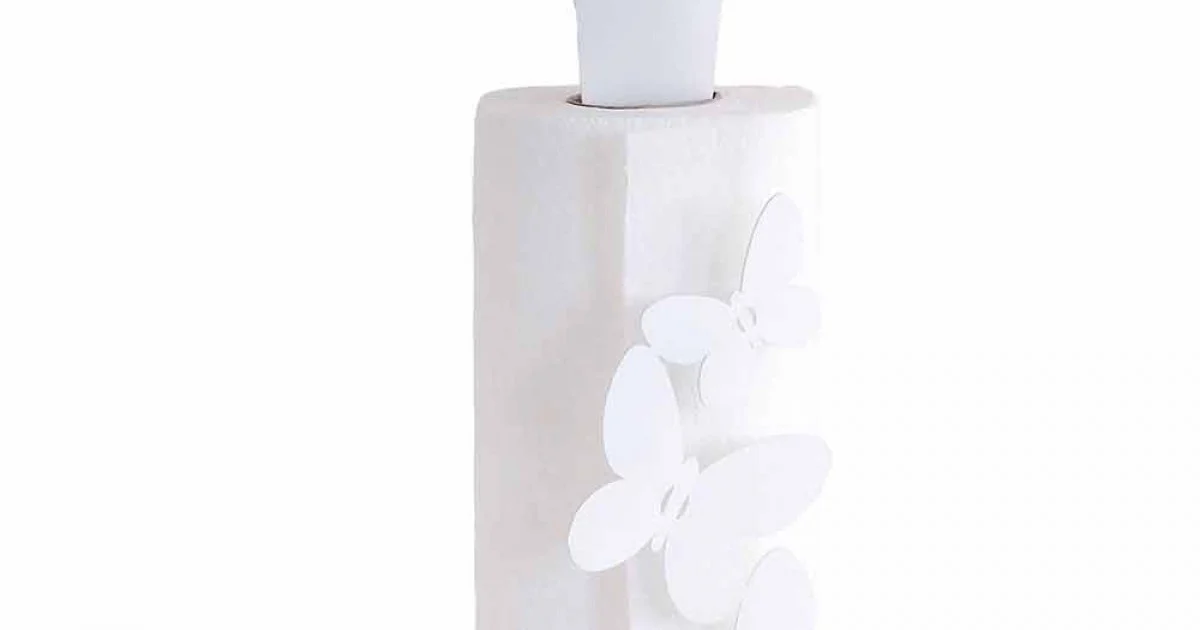 Portarotolo da Cucina Moderno Fatto a Mano in Ferro, Made in Italy – Leida
