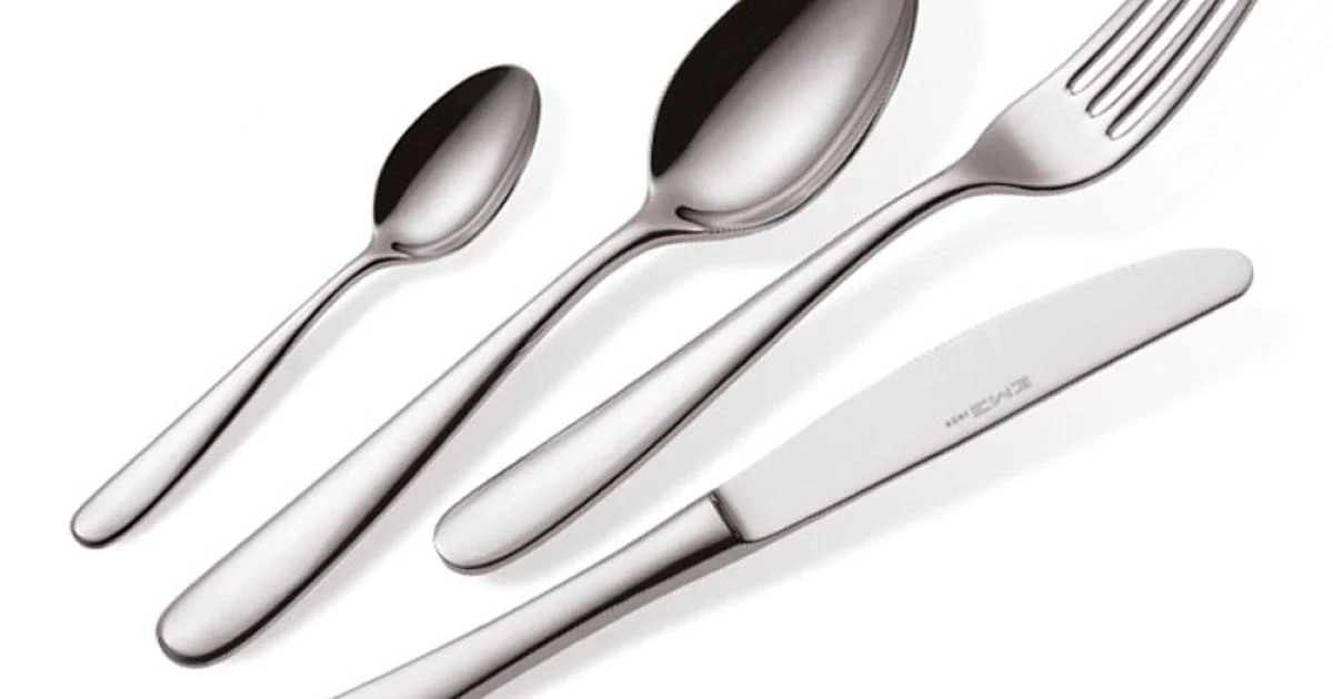 Posate in Acciaio Inox Lucido Design Moderno Essenziale 24 Pezzi - Mekano
