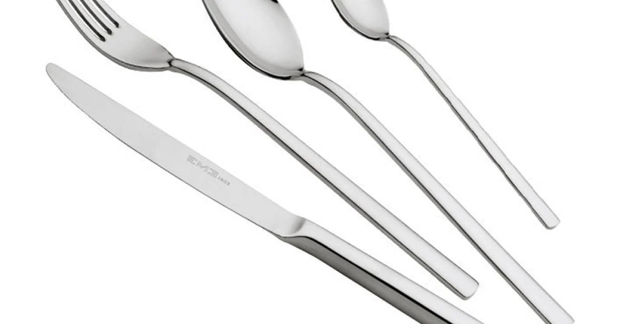 Posate in Acciaio Inox Lucido Manico Vuoto Design Moderno 24 Pz - Codetta