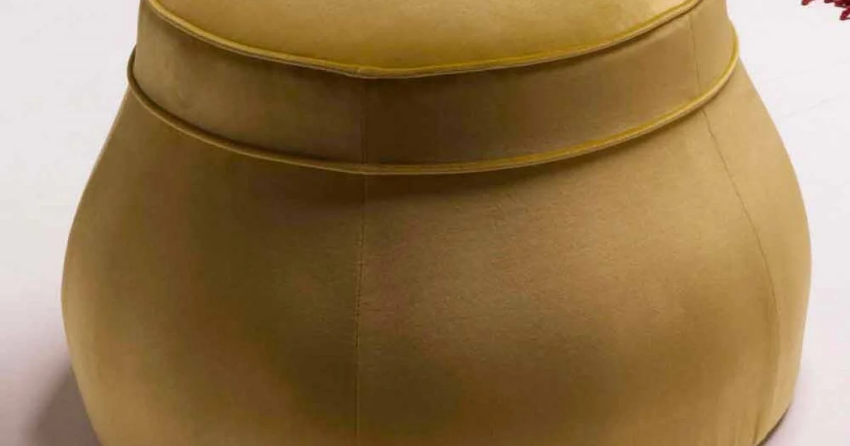 Pouf da salotto imbottito design classico di lusso made in Italy Simon