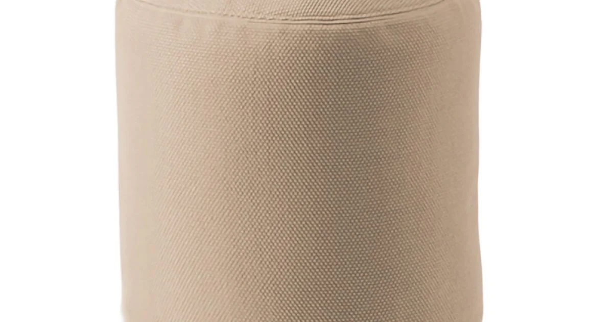 Pouf Morbido Rotondo da Salotto Interno o Esterno in Tessuto Colorato - Naemi