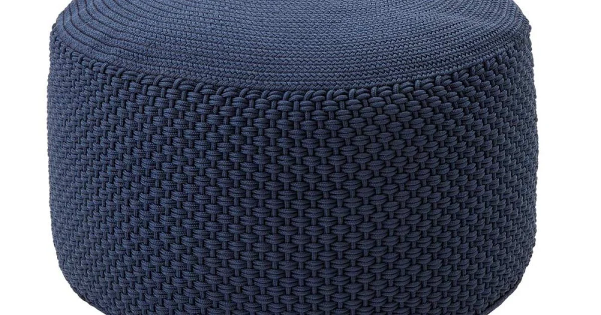 Pouf Rotondo da Giardino in Polipropilene in 3 Colori Made in Italy - Francisco
