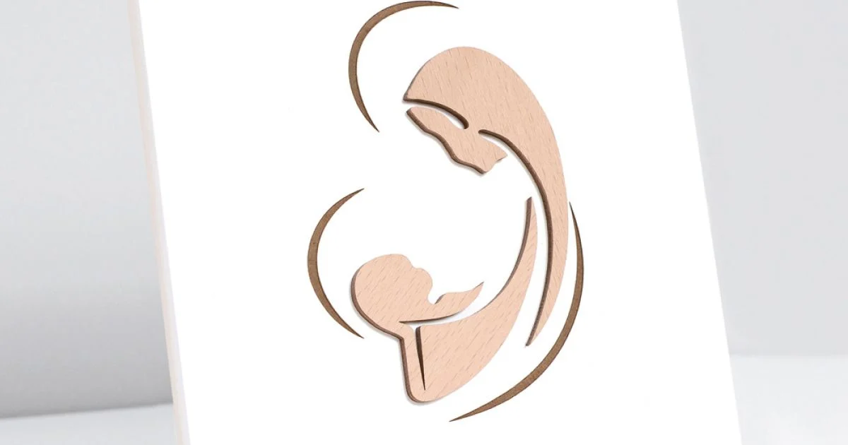 Quadretto Inciso a Laser di Maria e Gesù Bambino Made in Italy - Nigella