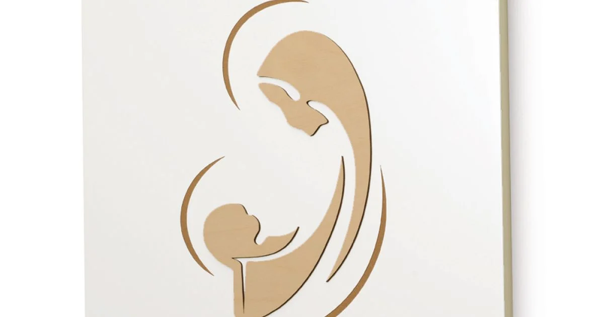 Quadro della Madonna con Bambino Inciso a Laser Made in Italy - Bashira