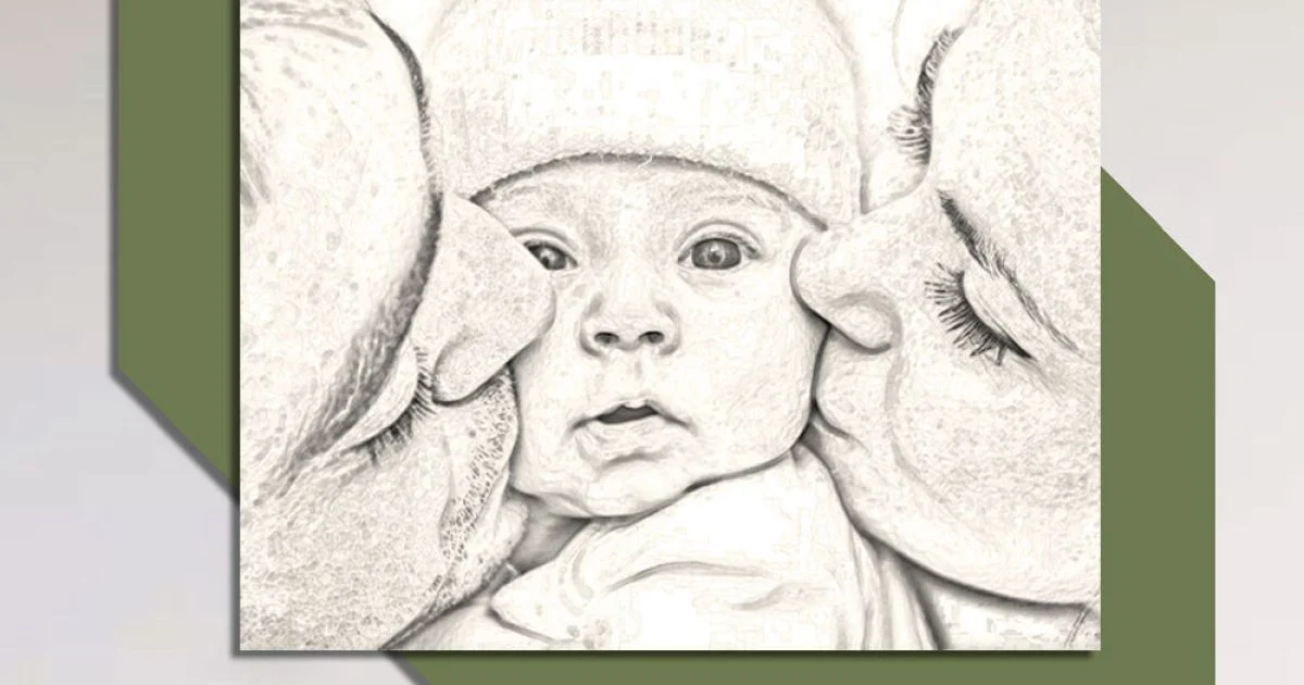 Quadro in Legno con Stampa di Bacio a un Bambino Made in Italy - Andorra