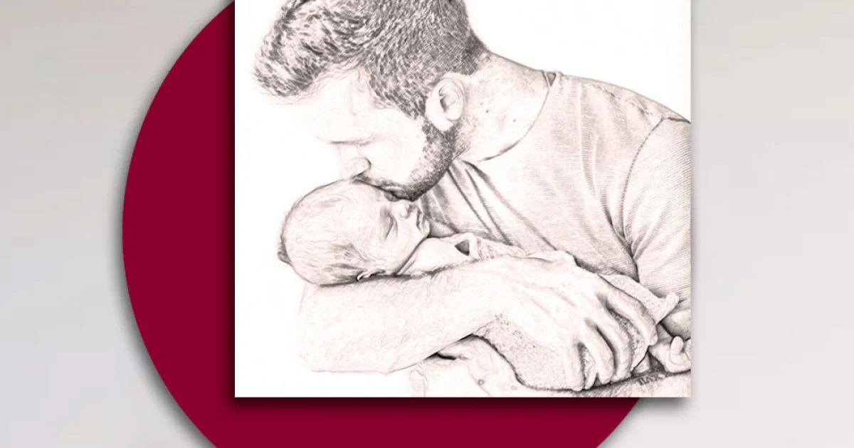 Quadro in Legno con Stampa di Padre che Bacia il Figlio Made in Italy - Belgio