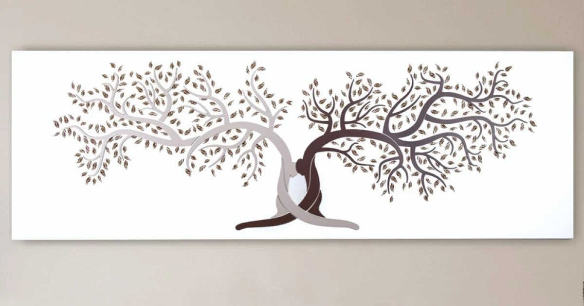 Quadro Inciso a Laser con 2 Alberi Intrecciati Made in Italy - Deide