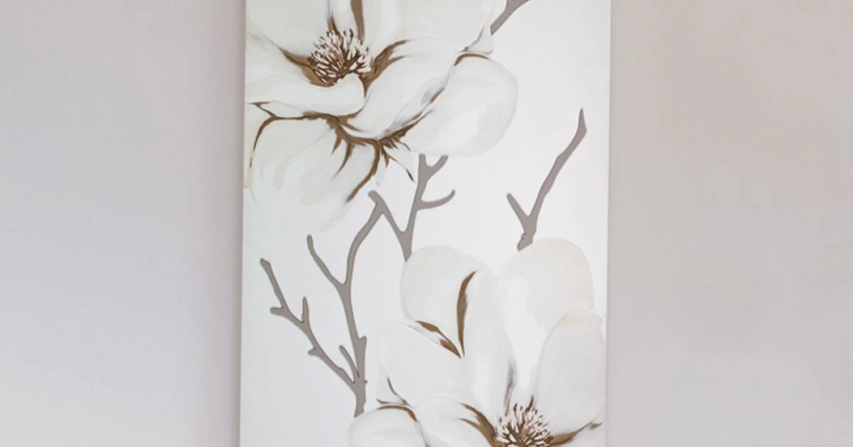 Quadro Realizzato in Laser con Fiore di Magnolia Made in Italy - Misaki