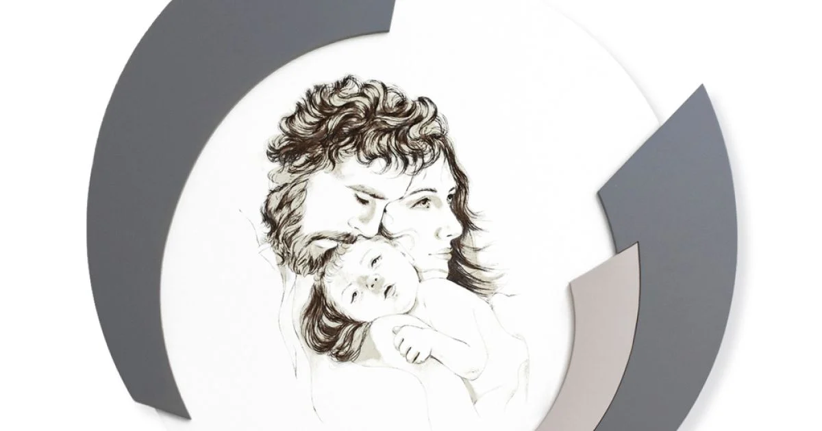 Quadro Rotondo Realizzato in Laser della Famiglia Made in Italy - Margherita