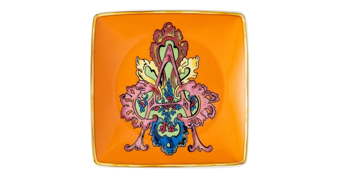 Rosenthal Versace Alphabet 6 Coppette Quadre Piane in Porcellana - Alphabet
