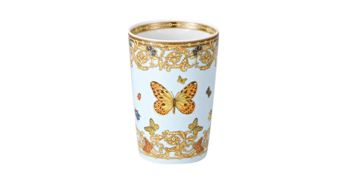 Rosenthal Versace Le Jardin 4 Bicchieri Senza Manico con Elementi Naturali - Medusa